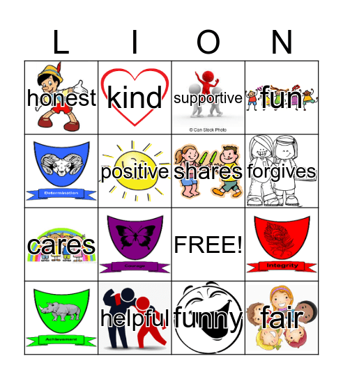 Layne Lion's Friendship Bingo Card