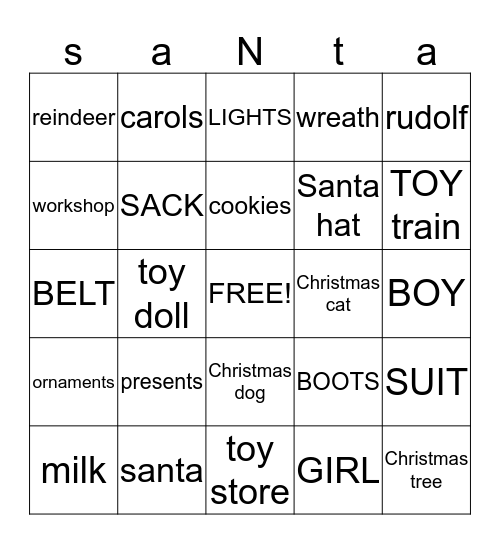 Christmas bingo Card