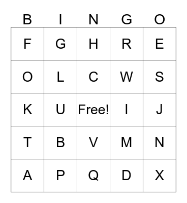 I DON'T KNOW Bingo Card