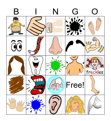 Body Parts in Chinese Bingo Card