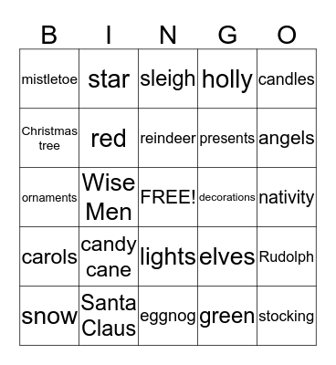 Christmas Bingo Card