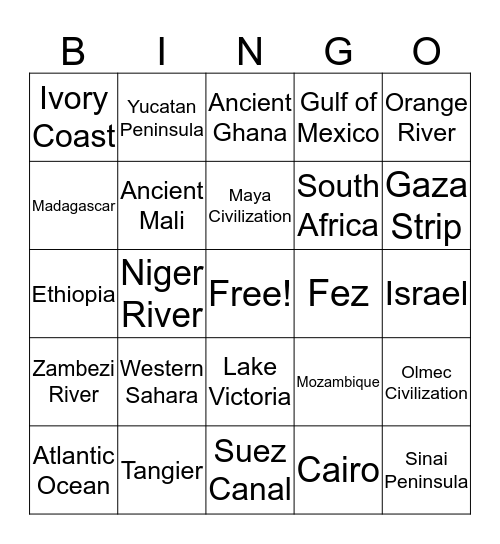 Cycle 1 Week 13-18 Bingo Card