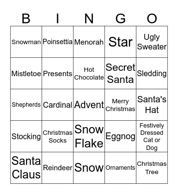Christmas Bingo Card