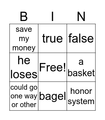 Freakonomics CH1 Bingo Card