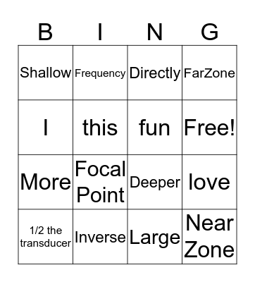 Chapter 9: Sound Beams Bingo Card