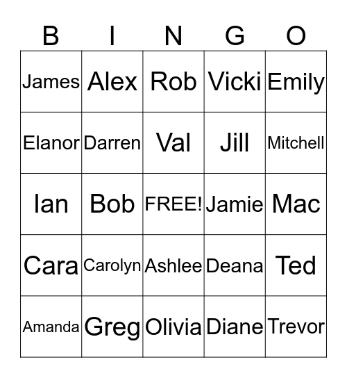 HOPE CHRISTMAS BINGO Card