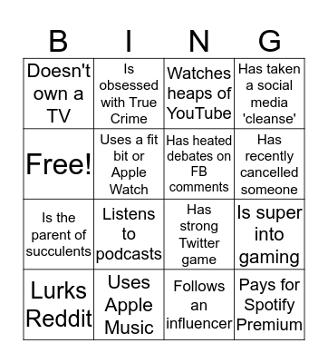 Find someone who... Bingo Card