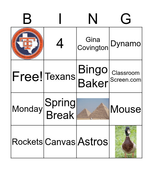 TCISD Bingo Card