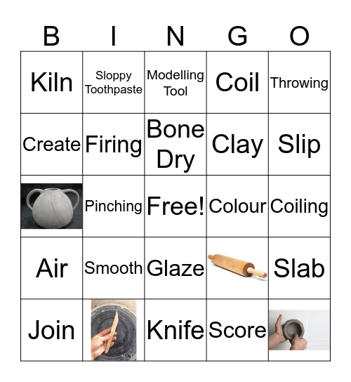 Ceramics Vocabulary Bingo Card