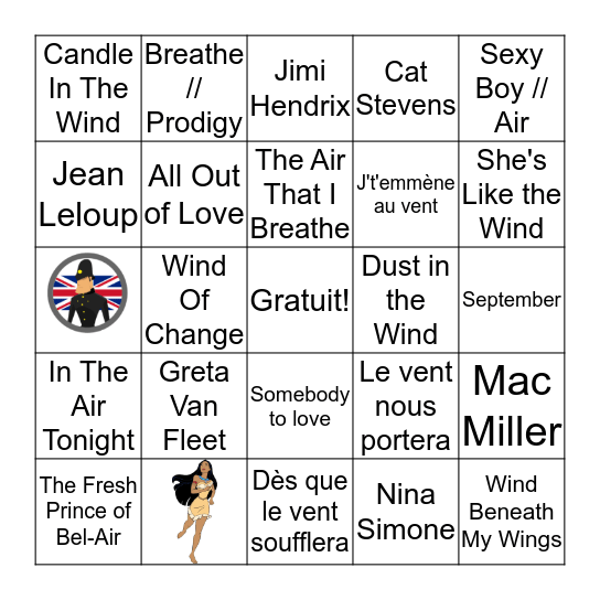 Le Vent Bingo Card