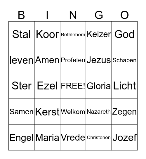 Kerst Delfgauw Bingo Card