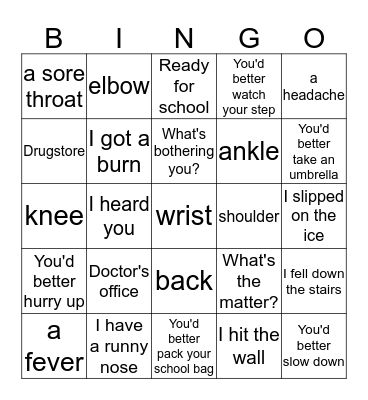 Review Bingo Card