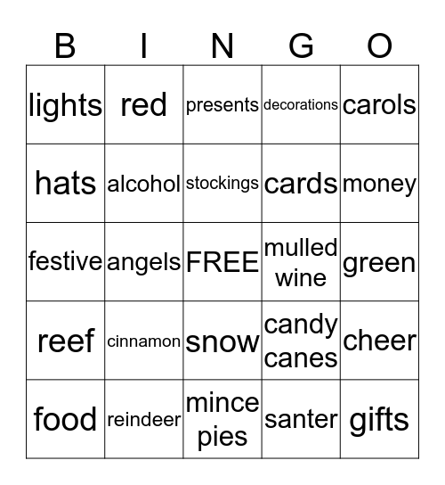 christmas bingo Card