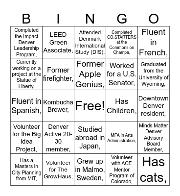DDLP Class of 2019 Bingo Card