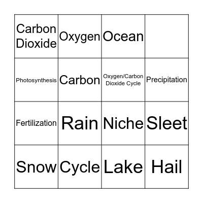 Rainy Day Nature's Niche Bingo Card