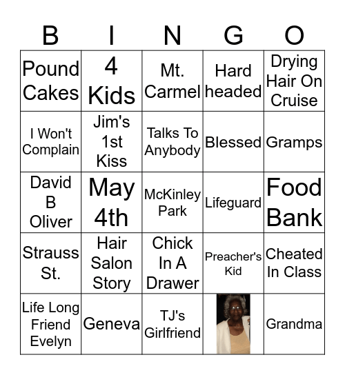 Geneva's 95th Bingo Card