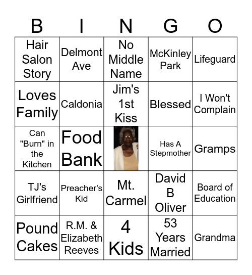 Geneva's 95th Bingo Card