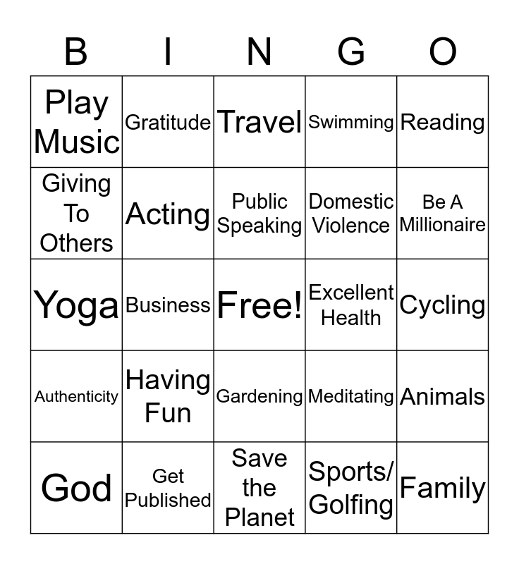 what-is-your-passion-bingo-card