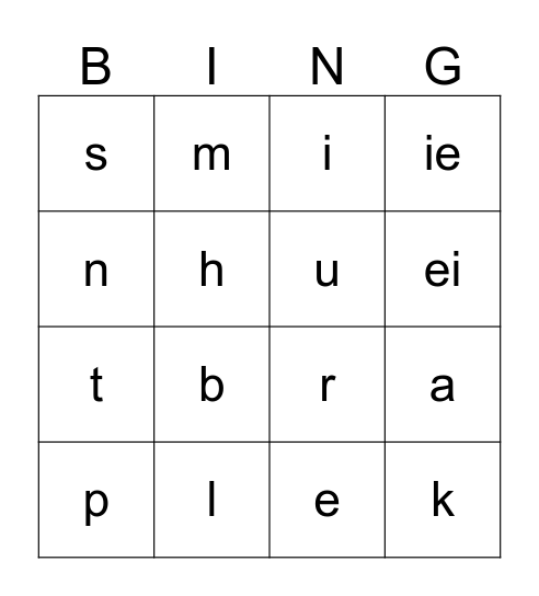 Letter Bingo groep Oranje Bingo Card