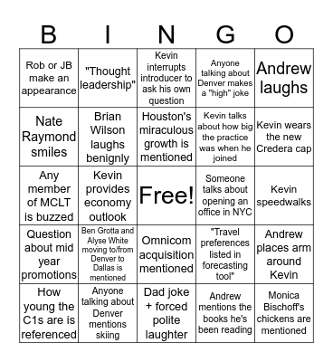 MC Retreat Bingo Card