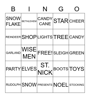 Christmas Bingo Card