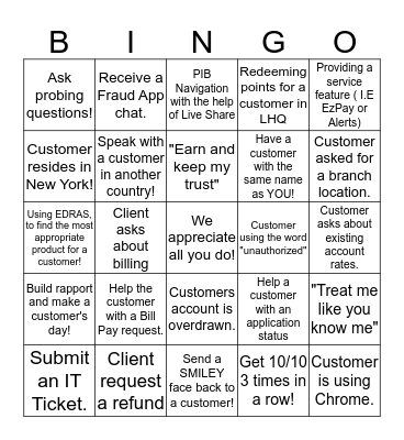 Employee Appreciation Day!  Bingo Card