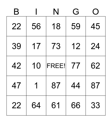 Holiday Bingo!!!! Bingo Card