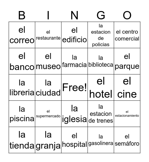 La Ciudad Bingo Card