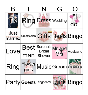 Serena's Bridal Bingo Card