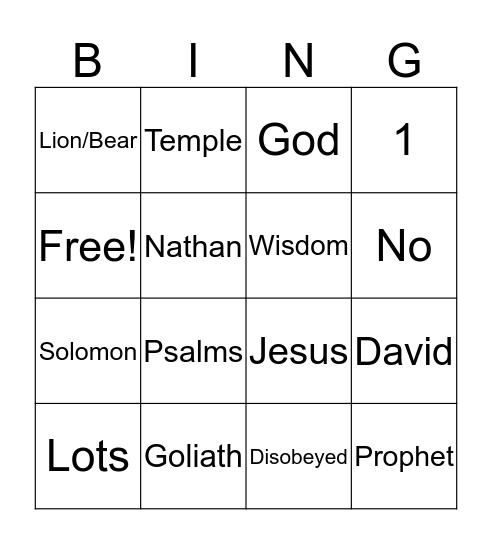 Wisdom from God Review  Bingo Card