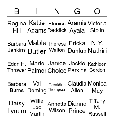 WHO AM I? Bingo Card