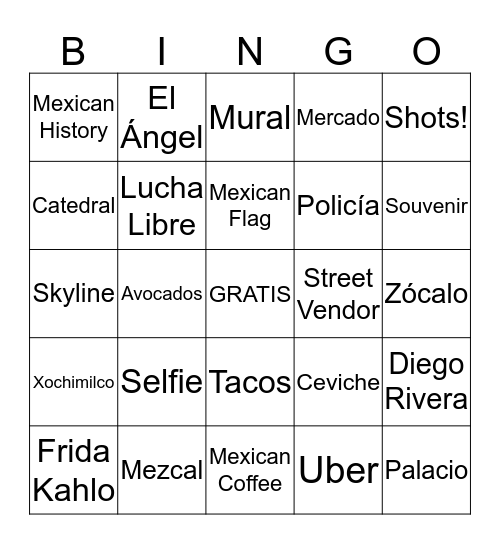#OpelsInCDMX Bingo Card