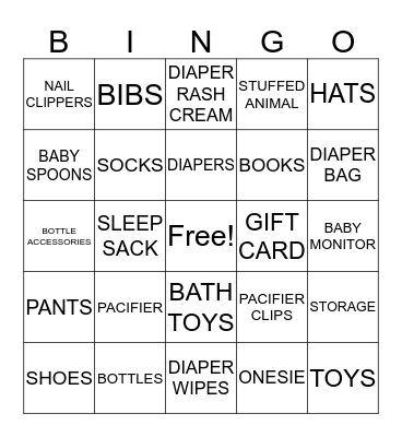 BABY BAILEY'S GIFTS Bingo Card