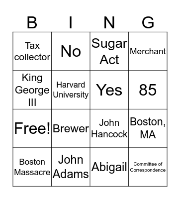 Sam Adams BINGO! Bingo Card