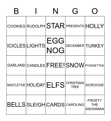 Christmas Bingo Card