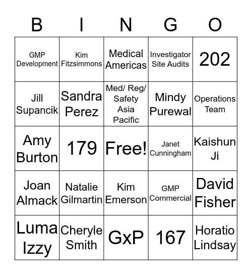 GQAAC Bingo Card