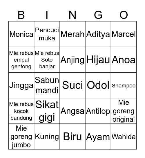 Skydrie with 90stations Bingo Card