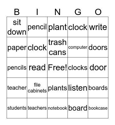 The Classroom Bingo Card