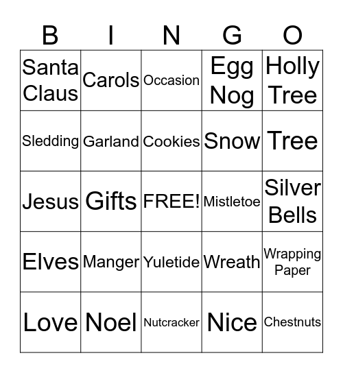 Christmas Bingo Card