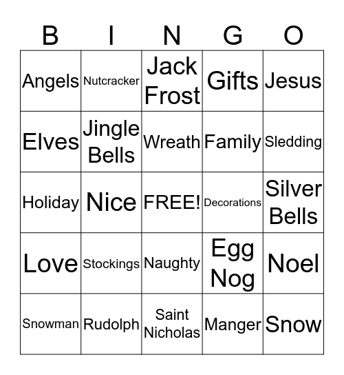 Christmas Bingo Card
