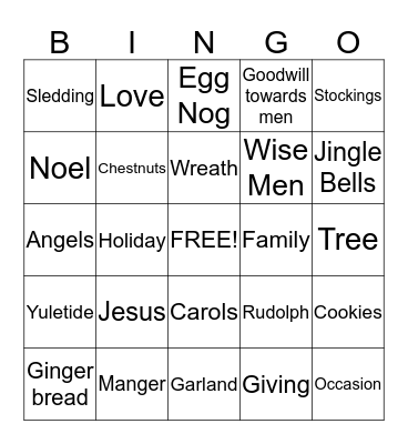 Christmas Bingo Card