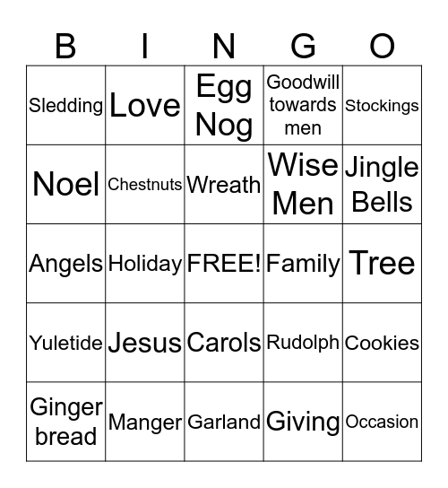 Christmas Bingo Card