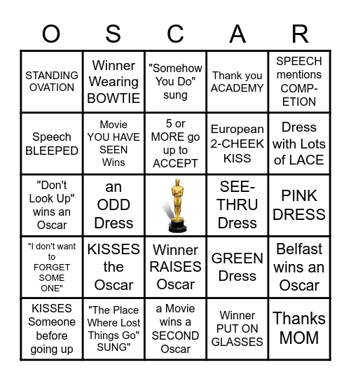 2022 OSCAR BINGO Card