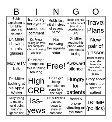 TEETH Bingo Card