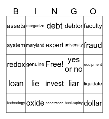 Redox Bingo Card