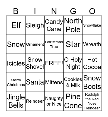 Christmas Bingo Card