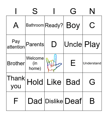 ASL Bingo 01 Bingo Card