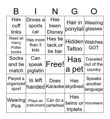 EVS Bingo Card