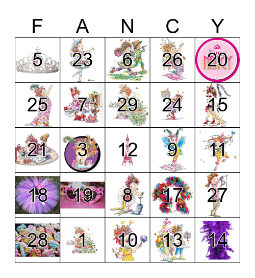 Fancy Nancy! Bingo Card