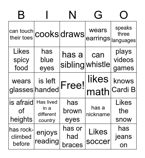 Signature Bingo! Bingo Card